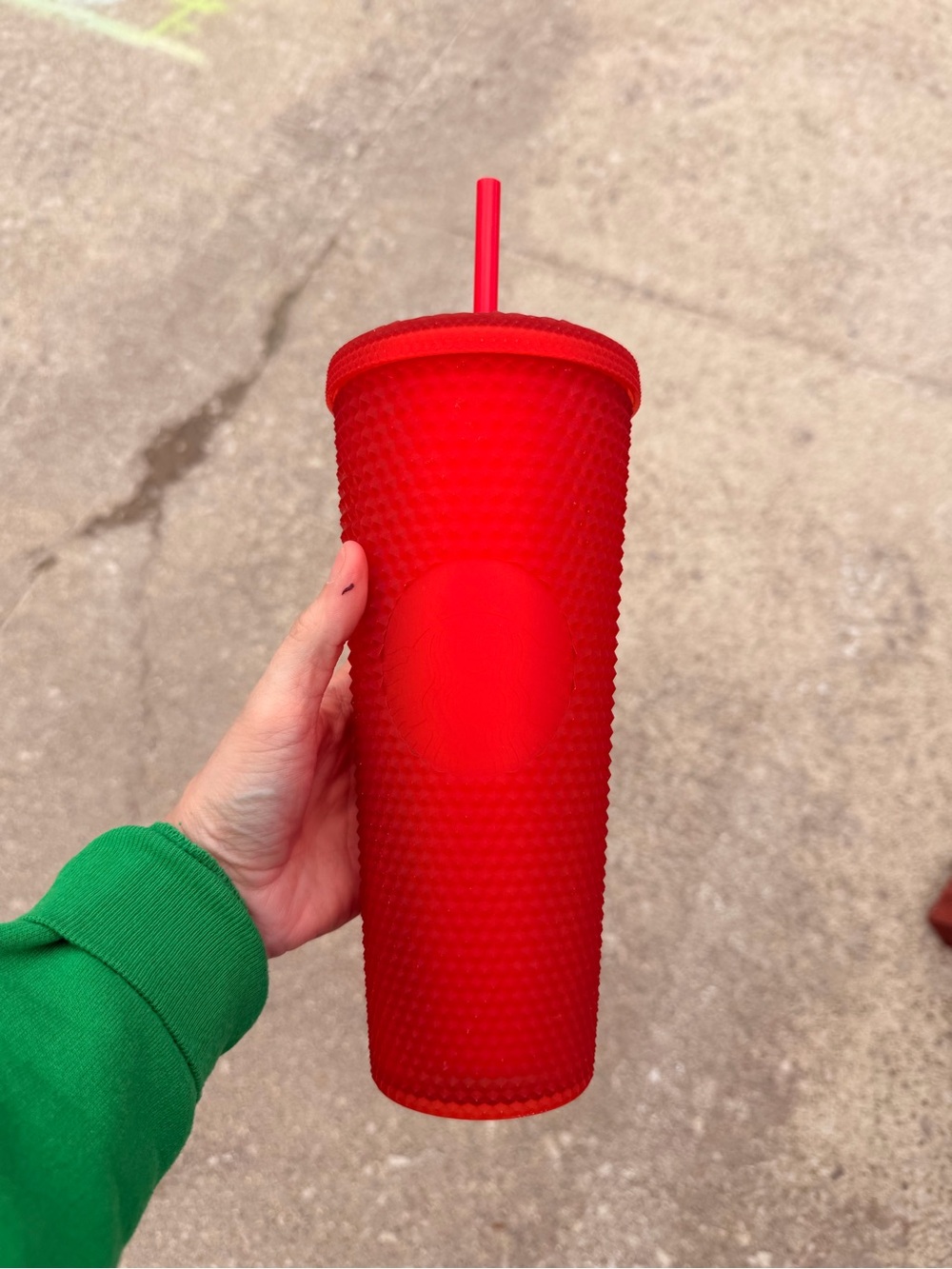 Starbucks Red Textured Cold Cup Tumbler with Straw